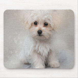 Vit terrier Puppy Watercolor för Hund älskare Musmatta