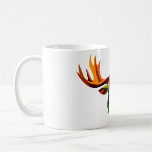 Vit teve i moose Head Geometric Art White Tee Kaffemugg