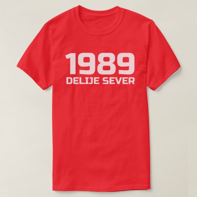 Vit text delar norr 1989 t shirt (Design framsida)