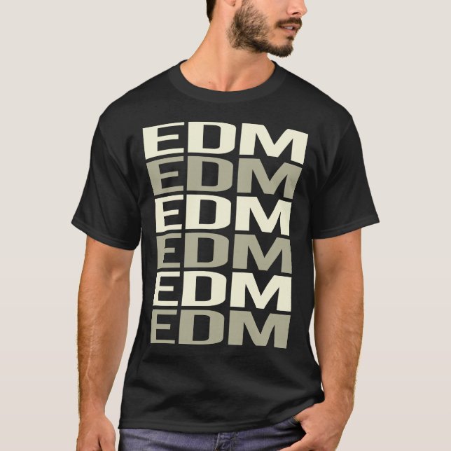 Vit text-EDM T Shirt (Framsida)