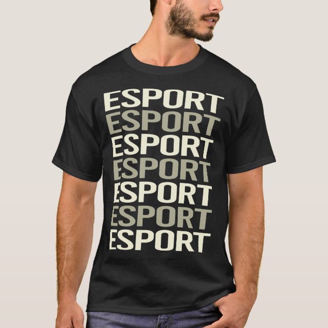 Vit text Esport Esport T Shirt (Framsida)