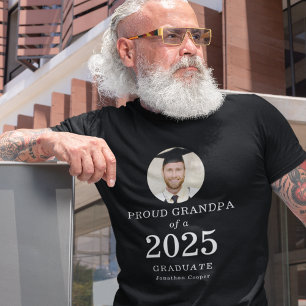 Vit text Foto Proud Grandpa från 2023 Student T Shirt