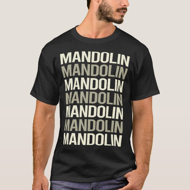 Vit text Mandolin T Shirt (Framsida)