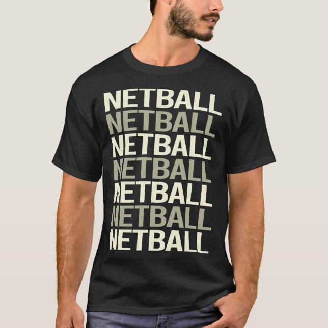Vit text Nätboll T Shirt (Framsida)