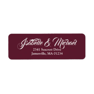 Vit text på Burgundy Red-Returetiketter Returadress Etikett