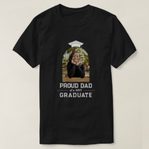 Vit text Pappa i Student Arch Shaped Photo T Shirt