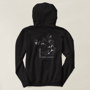 Vit text Vilda djur lejon manar mode svart Hoodie