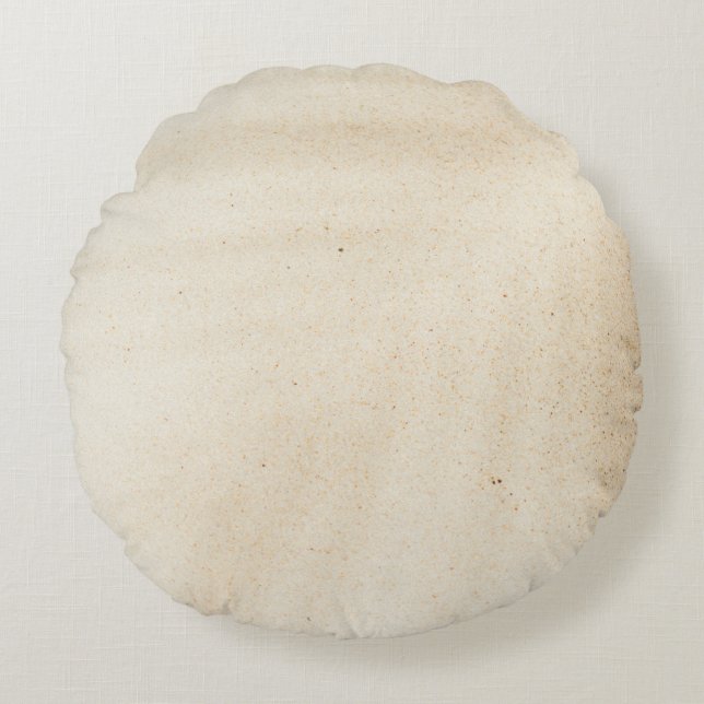 Vit textil med svart skugga rund kudde (Framsidan)