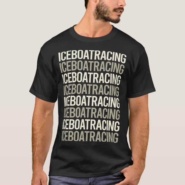 Vit textkontrollbåt Tävla Tävling T Shirt (Framsida)