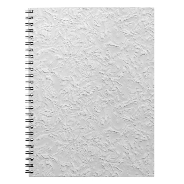 Vit texturerad sten, monokrom Abstrakt Art Anteckningsbok (Framsidan)