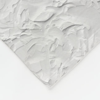 Vit texturerad sten, monokrom Abstrakt Art Fleecefilt