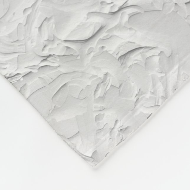 Vit texturerad sten, monokrom Abstrakt Art Fleecefilt (Hörn)