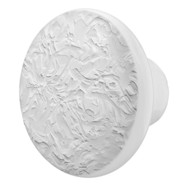 Vit texturerad sten, monokrom Abstrakt Art Knopp (Höger)