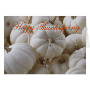 Vit Thanksgiving Pumpkins Hälsningskort