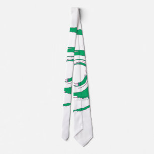 Vit tid med stor Grönt Twirl Slips