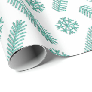 Vit Tiffany för helgdagarjulgransnöflingor Presentpapper