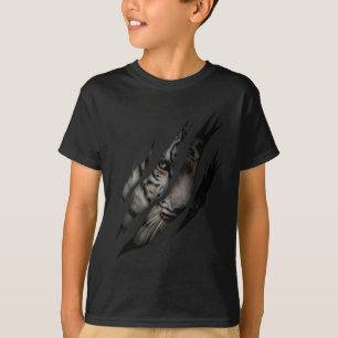 Vit Tiger Ansikte Torn Klo Vild Safari Djurkatt T Shirt