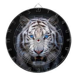 Vit Tiger Blå Ögon Darttavla