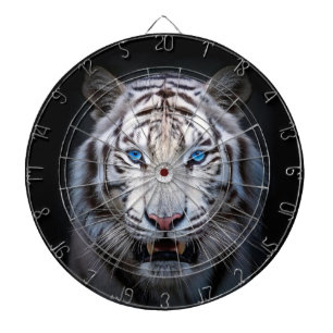 Vit Tiger Blå Ögon Darttavla