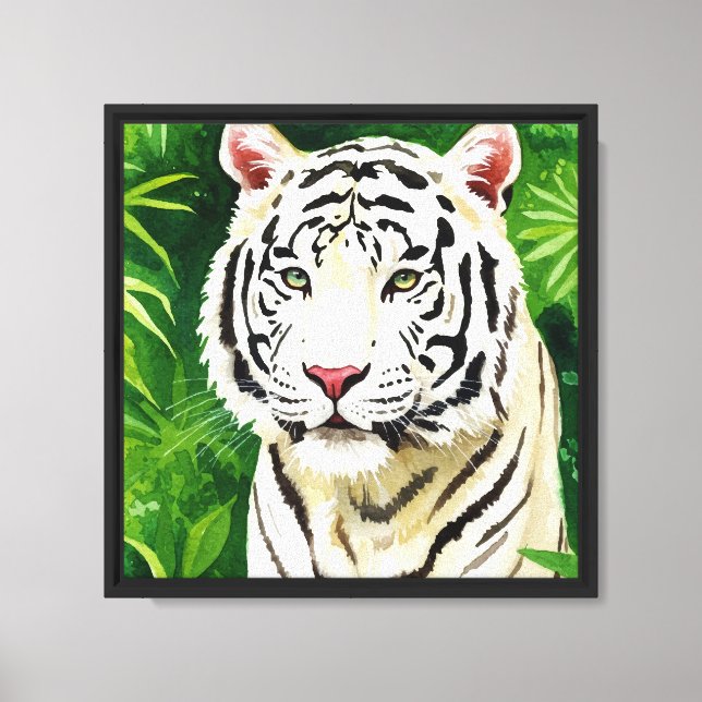 Vit tiger canvastryck (Framsida)
