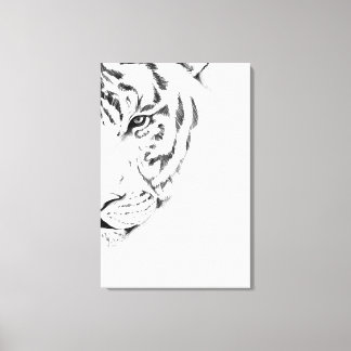 vit tiger canvastryck