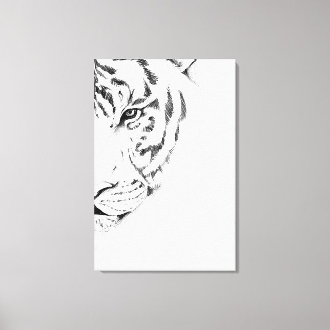 vit tiger canvastryck (Framsida)