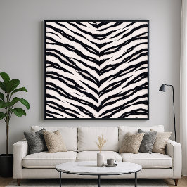 Vit Tiger Djurmönster Poster