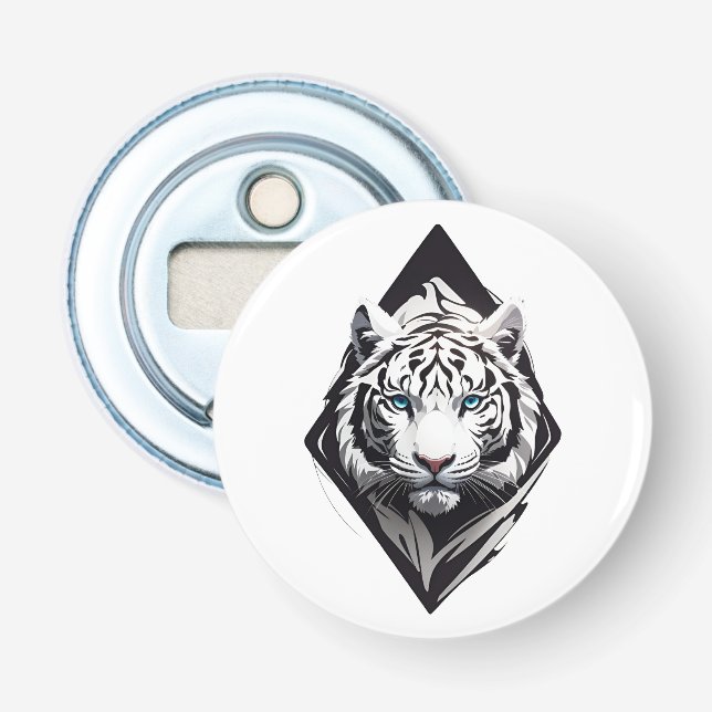 Vit Tiger Flasköppnare (Framsidan)