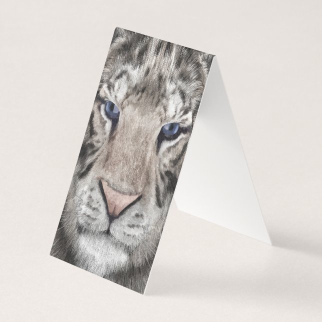 Vit Tiger Huvud  Kort (Framsida)