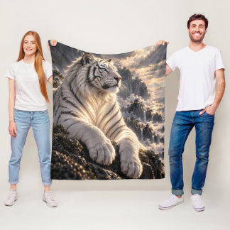 Vit Tiger i Snöiga Berg – Majestätisk Vilda Djur Fleecefilt