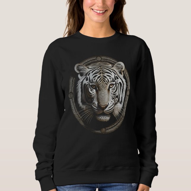 Vit Tiger Konstverk  Djur Tiger T Shirt (Framsida)