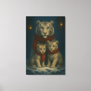 Vit Tiger - Ljusets Väktare - ManJiangHong Art Canvastryck