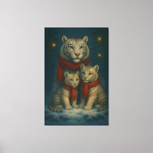 Vit Tiger - Ljusets Väktare - ManJiangHong Art Canvastryck