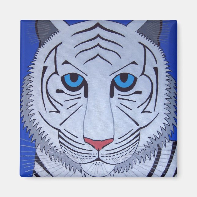 Vit Tiger Magnet! Magnet (Framsidan)
