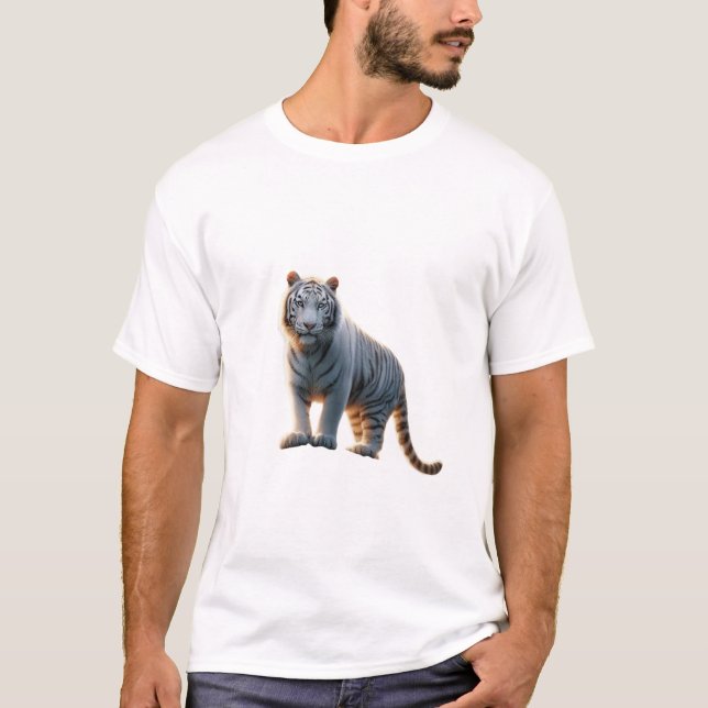 Vit Tiger majestät. T Shirt (Framsida)