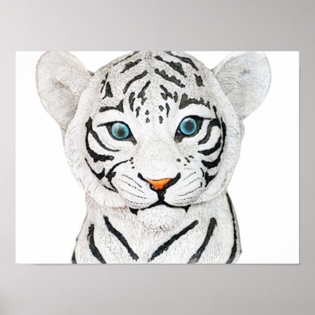 Vit tiger med ljus Öga Poster (Framsidan)