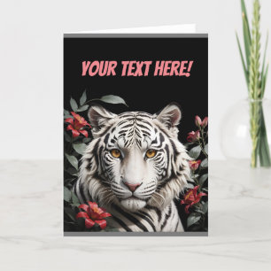vit tiger med texten tack kort