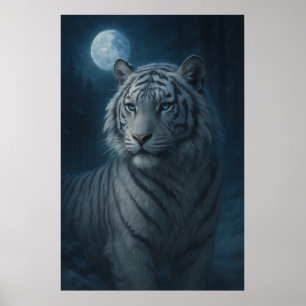 Vit Tiger – Mystisk Fantasyporträtt – ManJiang Poster