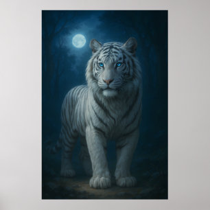 Vit Tiger – Mystisk Fantasyporträtt – ManJiang Poster