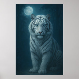 Vit Tiger – Mystisk Fantasyporträtt – ManJiang Poster