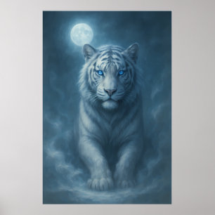 Vit Tiger – Mystisk Fantasyporträtt – ManJiang Poster