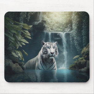 "Vit tiger och vattenfall" Musmatta