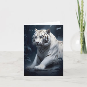 vit tiger på natten tack kort