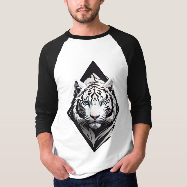 Vit Tiger T Shirt (Framsida)