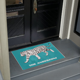 Vit tiger Teal, turkos blå Personlig