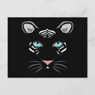 Vit Tiger Vykort