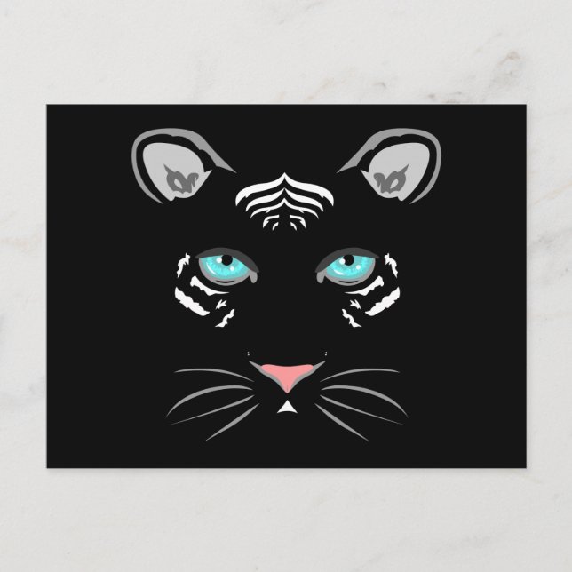 Vit Tiger Vykort (Framsida)