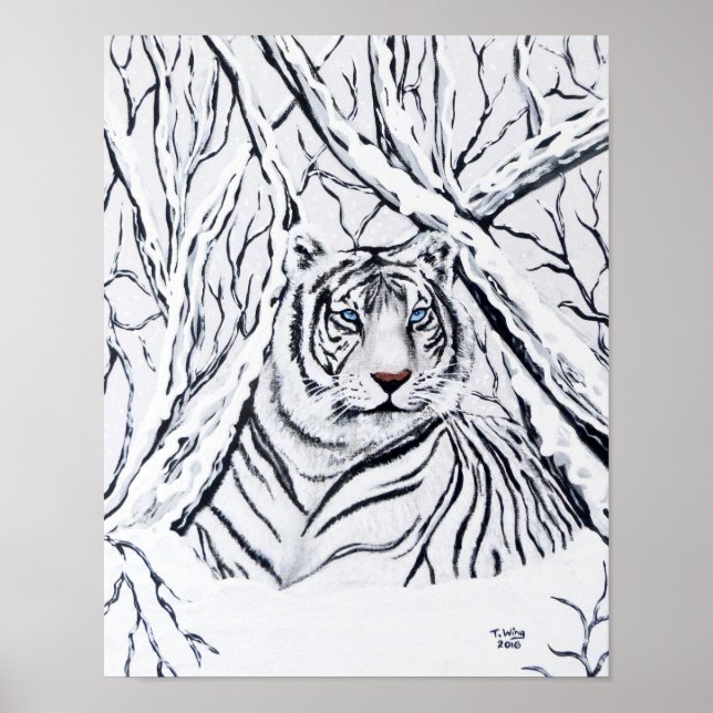 Vit tigerblandning i poster (Framsidan)