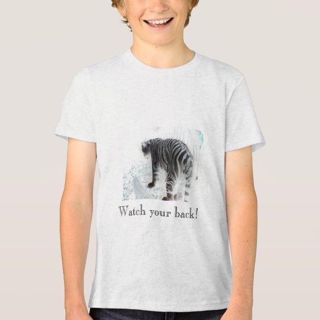 Vit tigerdjur, vild t-shirt (Framsida)