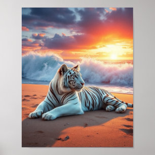 Vit tigerPoster Poster